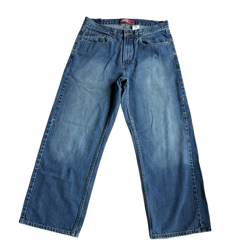 Levi's Boys 16 Husky 569 Loose Straight Jeans 34x28 90s Y2K Baggy Skater Fade